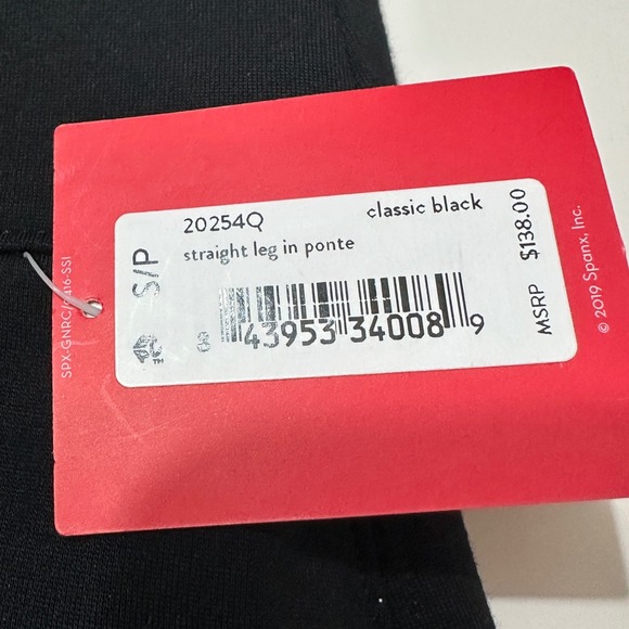SPANX Straight Leg Ponte Pull On Pants Womens PS Black Knit Travel 20254Q NEW - Picture 8 of 14